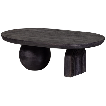 Woood Steppe Salontafel Mangohout Zwart - KwaliteitWonen.nl