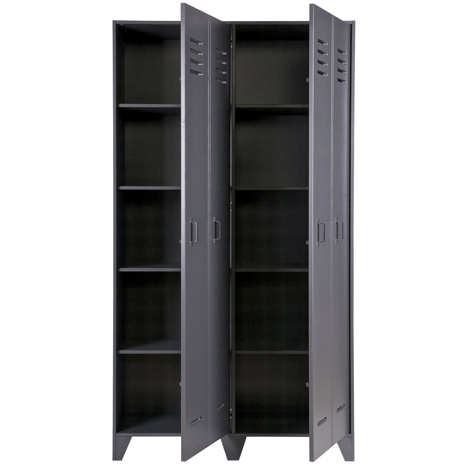 Woood Stijn Hoog 2 Deurs Lockerkast Steel Grey [Fsc] - KwaliteitWonen.nl