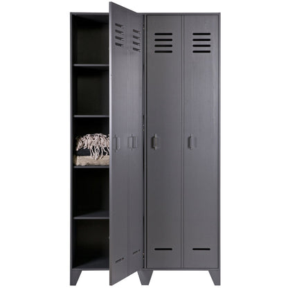 Woood Stijn Hoog 2 Deurs Lockerkast Steel Grey [Fsc] - KwaliteitWonen.nl