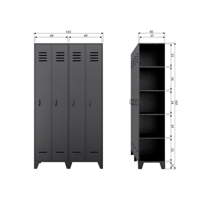 Woood Stijn Hoog 2 Deurs Lockerkast Zwart [Fsc] - KwaliteitWonen.nl