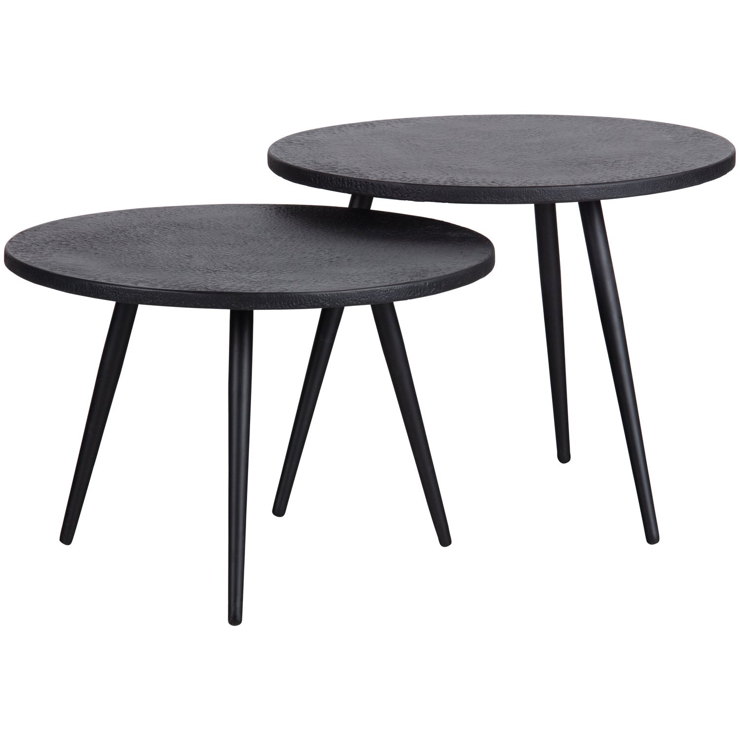 Woood Suze Bijzettafels Hout/Metaal Zwart (Set Van 2) - KwaliteitWonen.nl