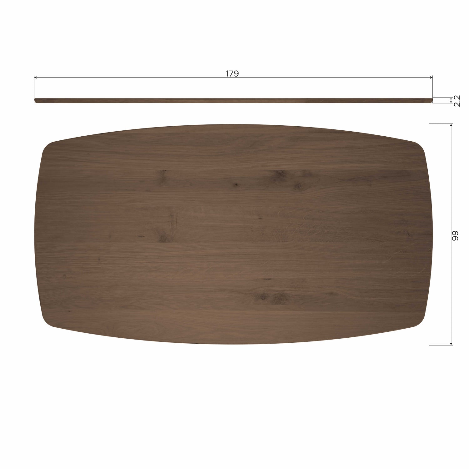 Woood Tablo Eettafel Deens Ovaal Dl 180x100 cm Cashmere Brown [Fsc] - KwaliteitWonen.nl