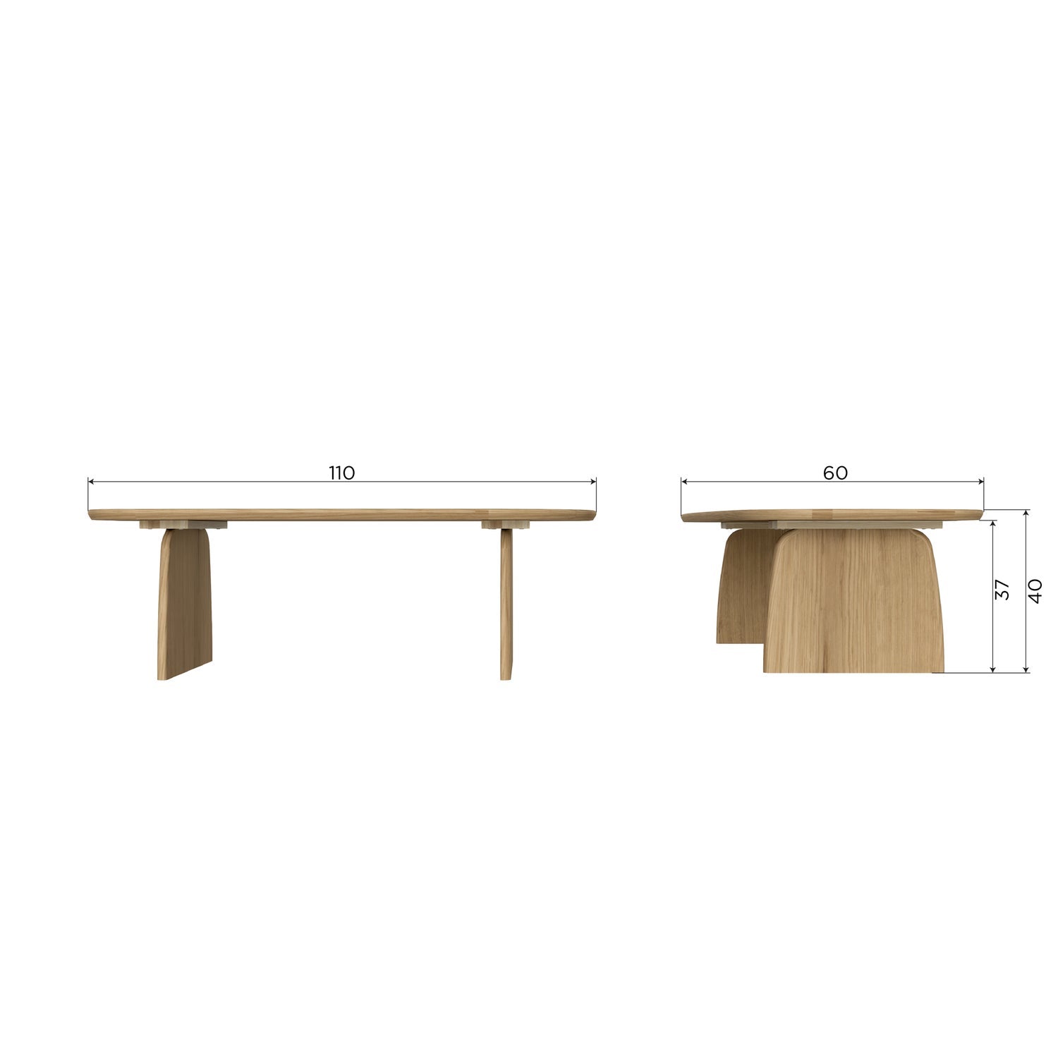 Woood Tablo Salontafel 110 Cm Eiken Transparant [Fsc] - KwaliteitWonen.nl