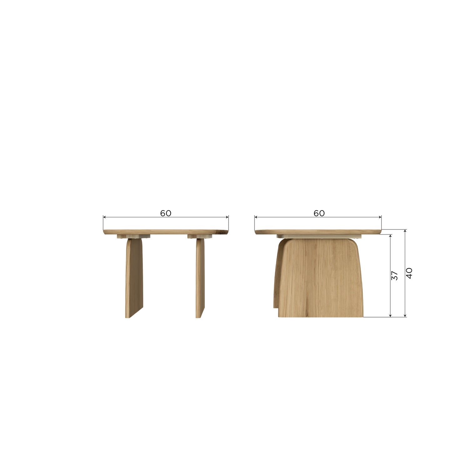 Woood Tablo Salontafel 60 Cm Eiken Transparant [Fsc] - KwaliteitWonen.nl