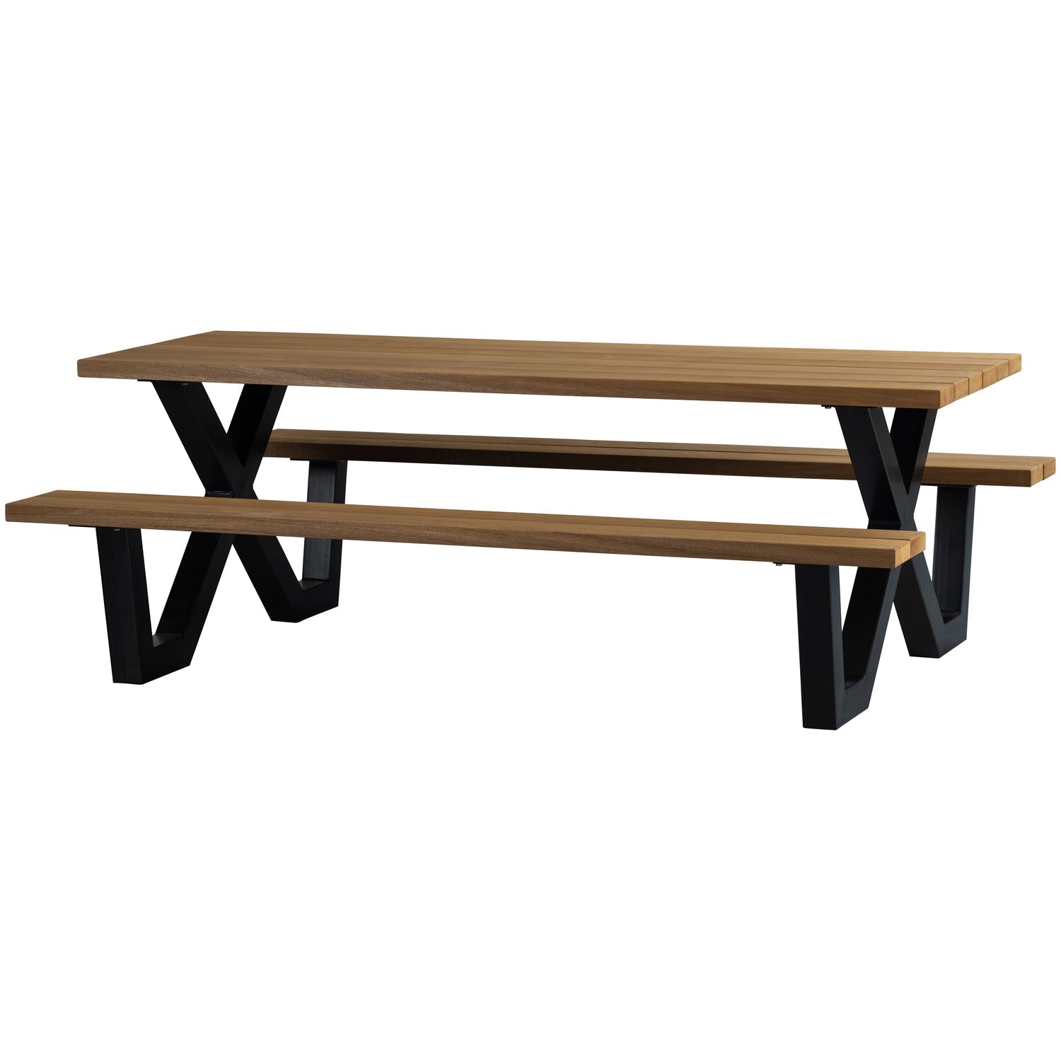 Woood Tablo Tuin Picknicktafel Ayous Zwart X Poot Metaal [Fsc] - KwaliteitWonen.nl