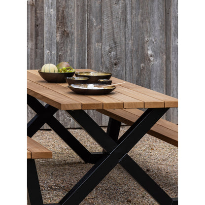 Woood Tablo Tuin Picknicktafel Ayous Zwart X Poot Metaal [Fsc] - KwaliteitWonen.nl