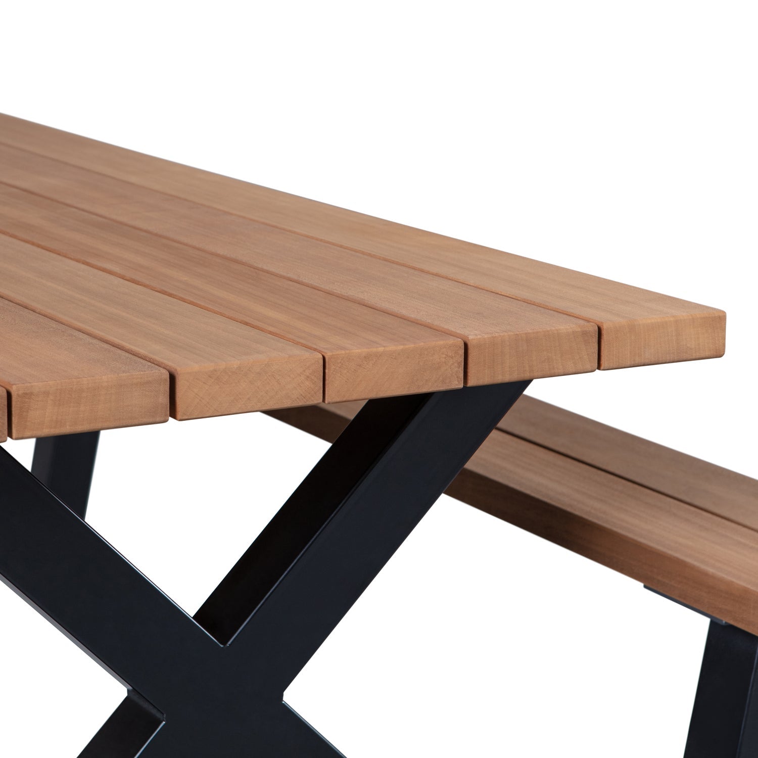 Woood Tablo Tuin Picknicktafel Ayous Zwart X Poot Metaal [Fsc] - KwaliteitWonen.nl