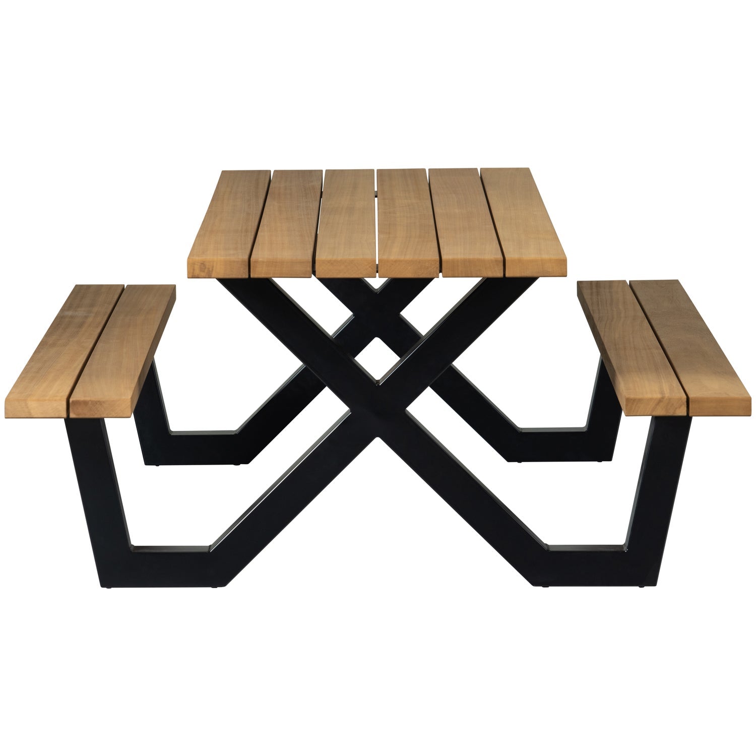 Woood Tablo Tuin Picknicktafel Ayous Zwart X Poot Metaal [Fsc] - KwaliteitWonen.nl