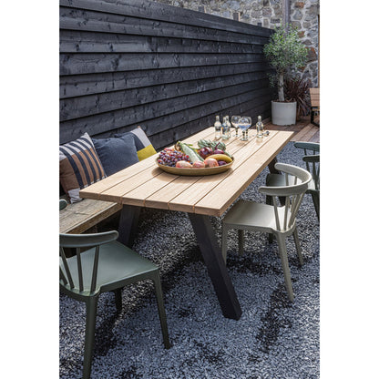 Woood Tablo Tuintafel Ayous Naturel Met A Vorm Poot Metaal [Fsc] - KwaliteitWonen.nl