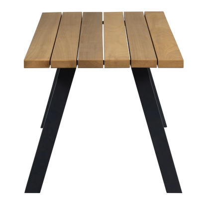 Woood Tablo Tuintafel Ayous Naturel Met A Vorm Poot Metaal [Fsc] - KwaliteitWonen.nl