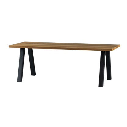 Woood Tablo Tuintafel Ayous Naturel Met A Vorm Poot Metaal [Fsc] - KwaliteitWonen.nl