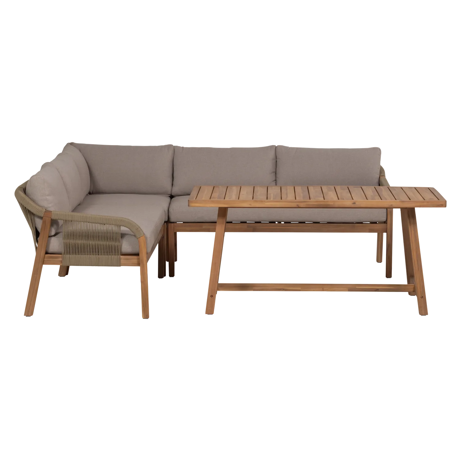 Woood Taro Tuin Low Dining Loungeset Acaciahout Naturel [Fsc] - KwaliteitWonen.nl