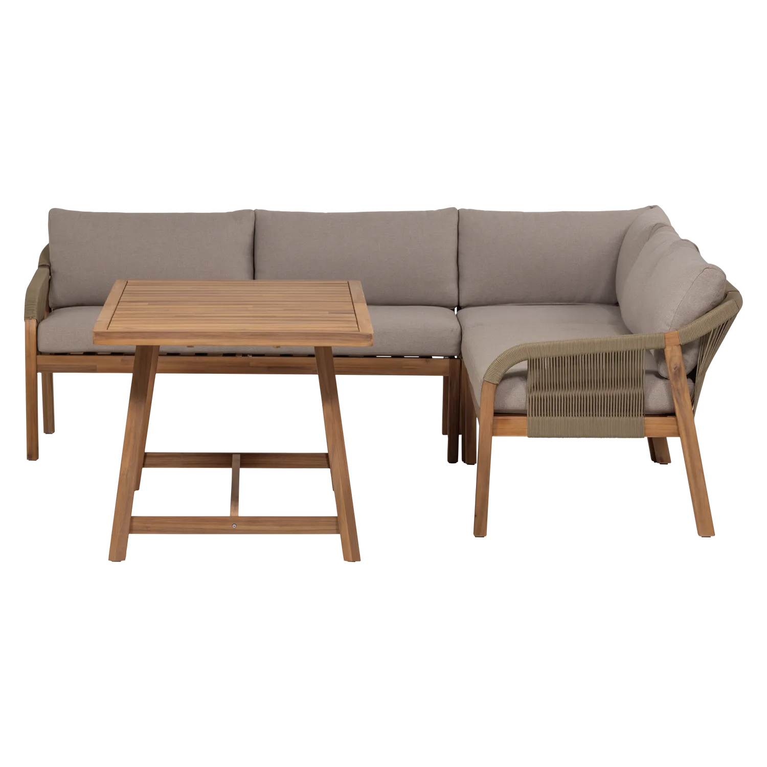 Woood Taro Tuin Low Dining Loungeset Acaciahout Naturel [Fsc] - KwaliteitWonen.nl
