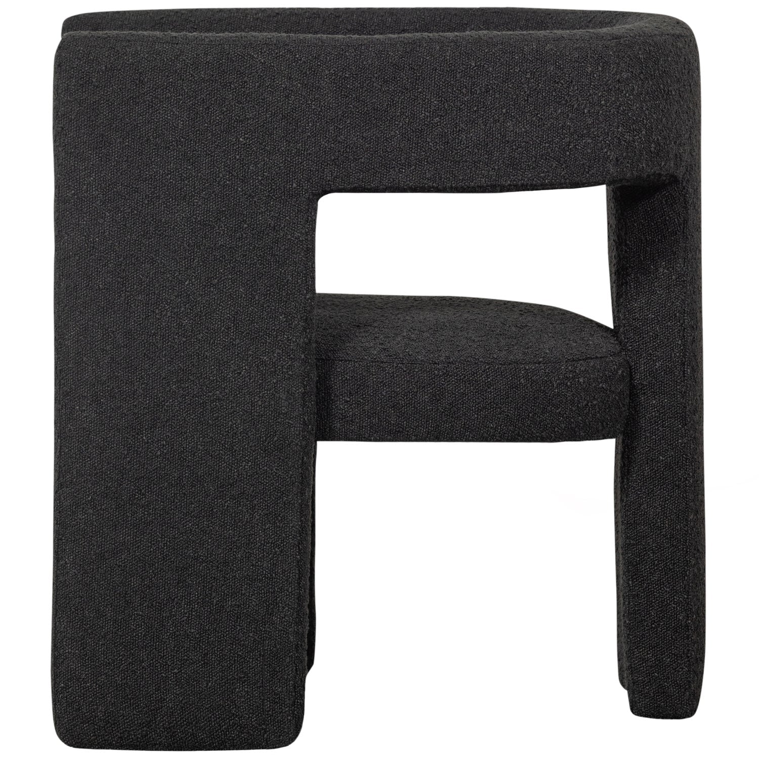 Woood Tiwa Fauteuil Boucle Donkergrijs - KwaliteitWonen.nl