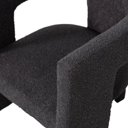 Woood Tiwa Fauteuil Boucle Donkergrijs - KwaliteitWonen.nl