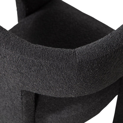 Woood Tiwa Fauteuil Boucle Donkergrijs - KwaliteitWonen.nl