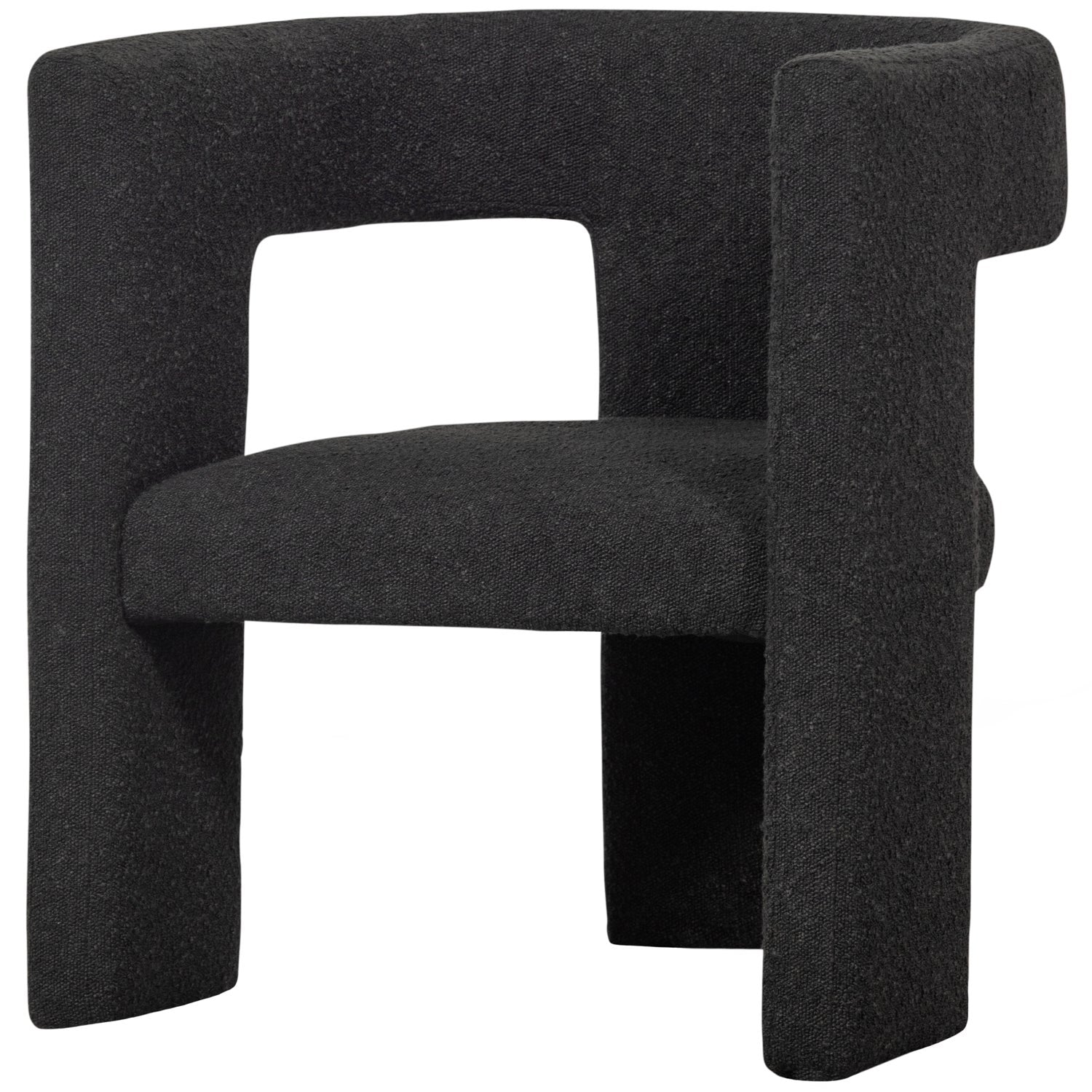 Woood Tiwa Fauteuil Boucle Donkergrijs - KwaliteitWonen.nl