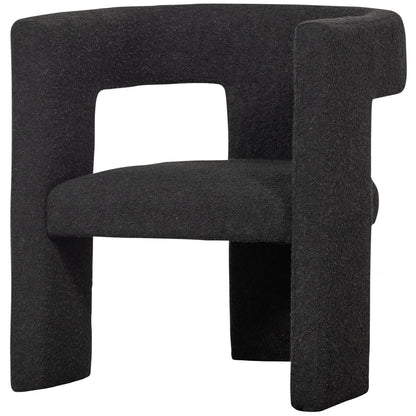 Woood Tiwa Fauteuil Boucle Donkergrijs - KwaliteitWonen.nl