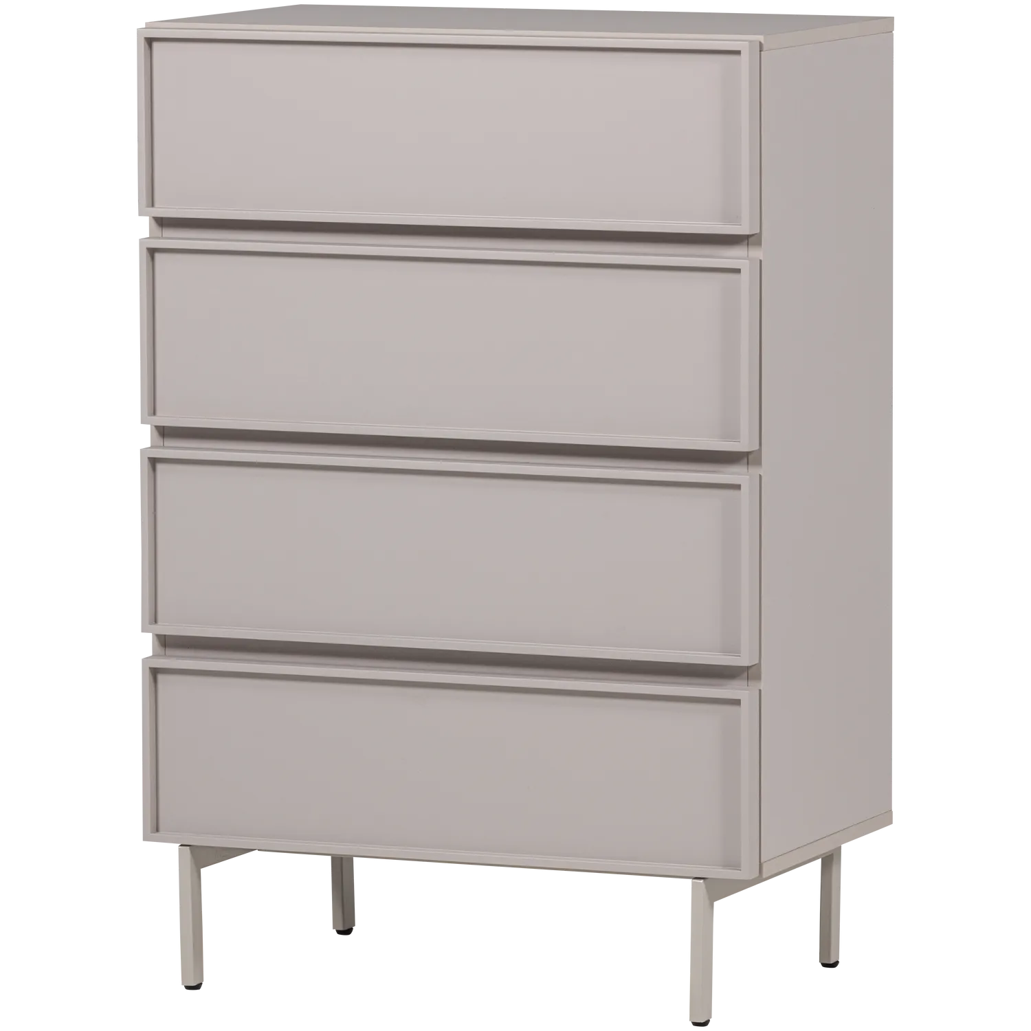 Woood Tours Dressoir Ladekast 4 Lades Melamine MDF Zand - KwaliteitWonen.nl