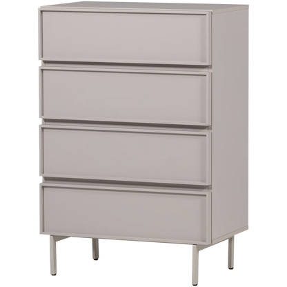 Woood Tours Dressoir Ladekast 4 Lades Melamine MDF Zand - KwaliteitWonen.nl