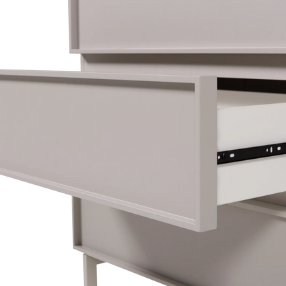 Woood Tours Dressoir Ladekast 4 Lades Melamine MDF Zand - KwaliteitWonen.nl