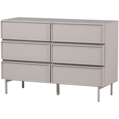 Woood Tours Dressoir Ladekast 6 Lades Melamine MDF Zand - KwaliteitWonen.nl