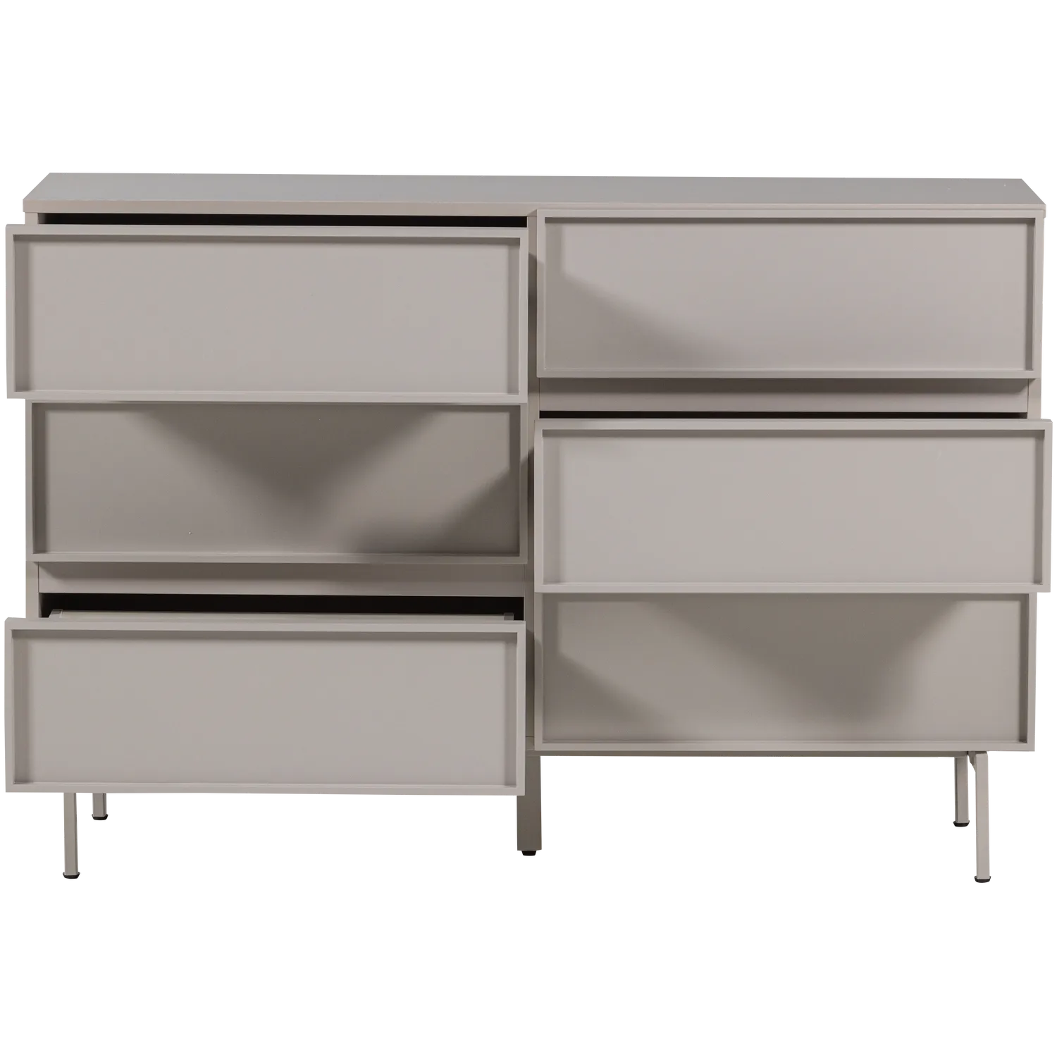 Woood Tours Dressoir Ladekast 6 Lades Melamine MDF Zand - KwaliteitWonen.nl