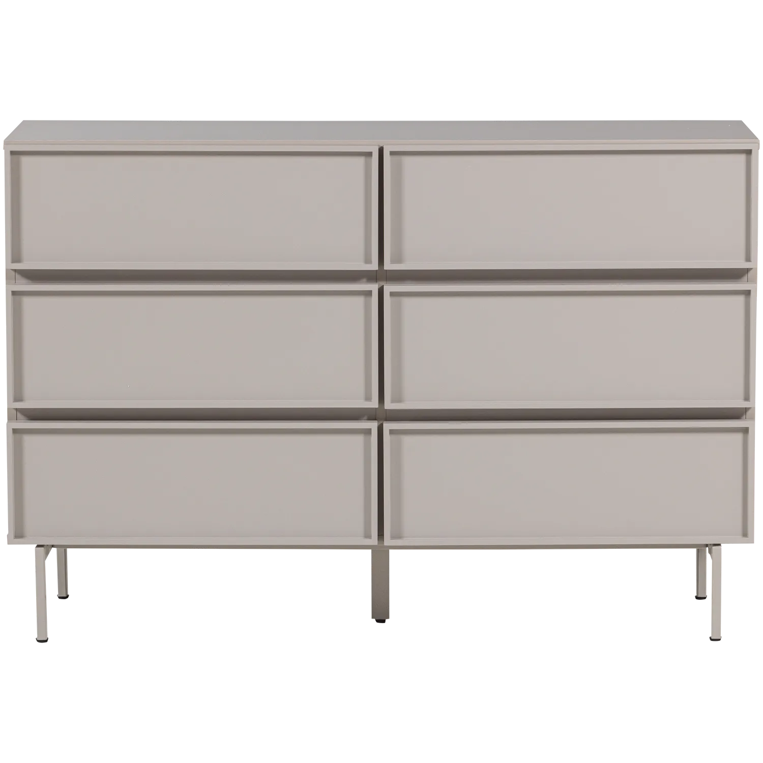 Woood Tours Dressoir Ladekast 6 Lades Melamine MDF Zand - KwaliteitWonen.nl