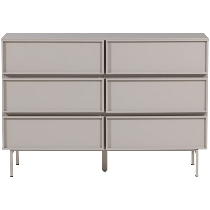 Woood Tours Dressoir Ladekast 6 Lades Melamine MDF Zand - KwaliteitWonen.nl