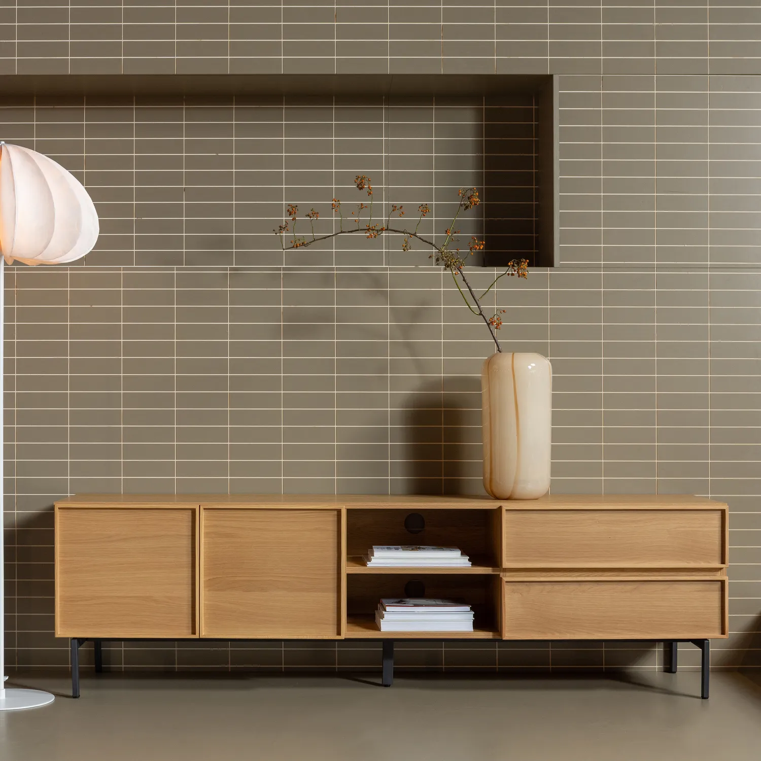 Woood Tours Dressoir Tv Meubel 180cm Melamine MDF Naturel - KwaliteitWonen.nl