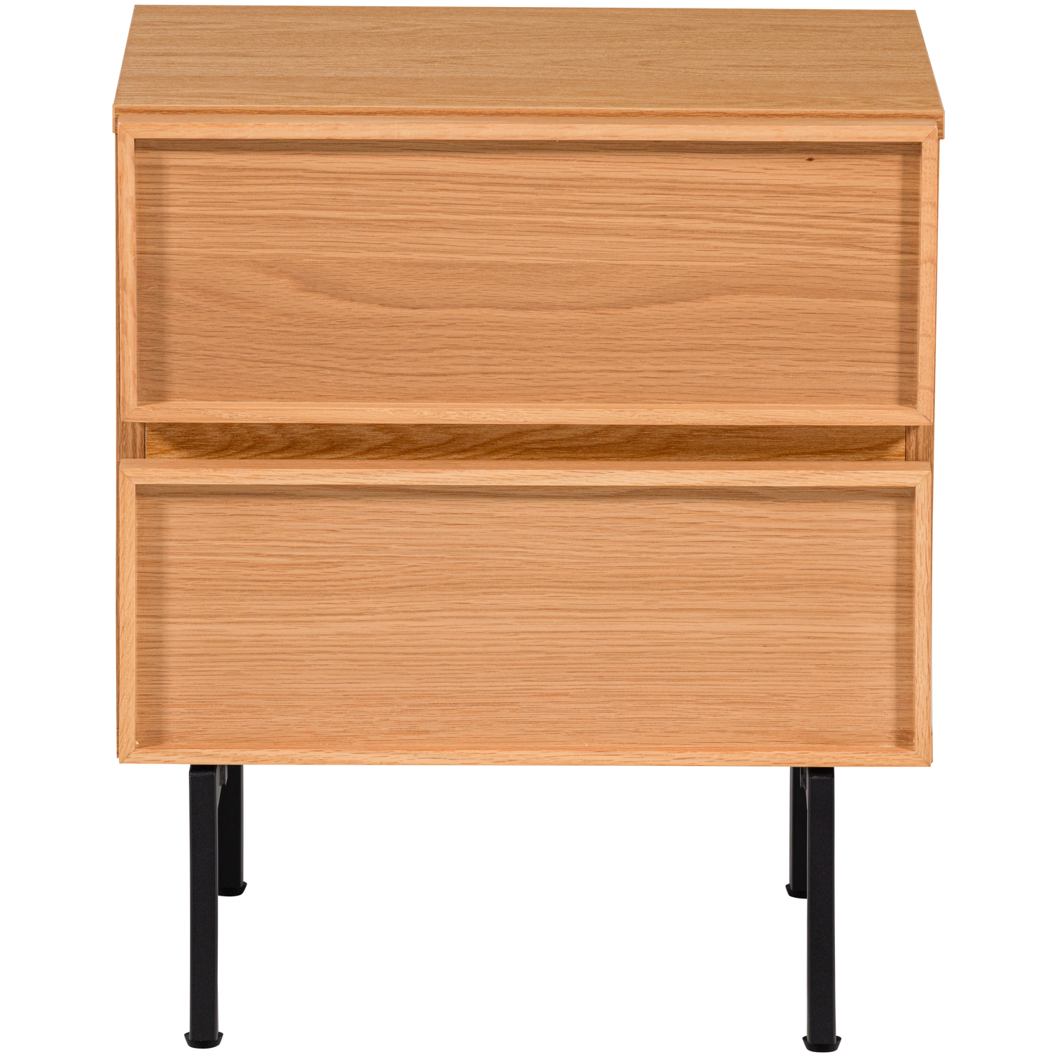 Woood Tours Ladekast/Nachtkastje 2 Lades Melamine/Mdf Naturel-Kwaliteitwonen.nl