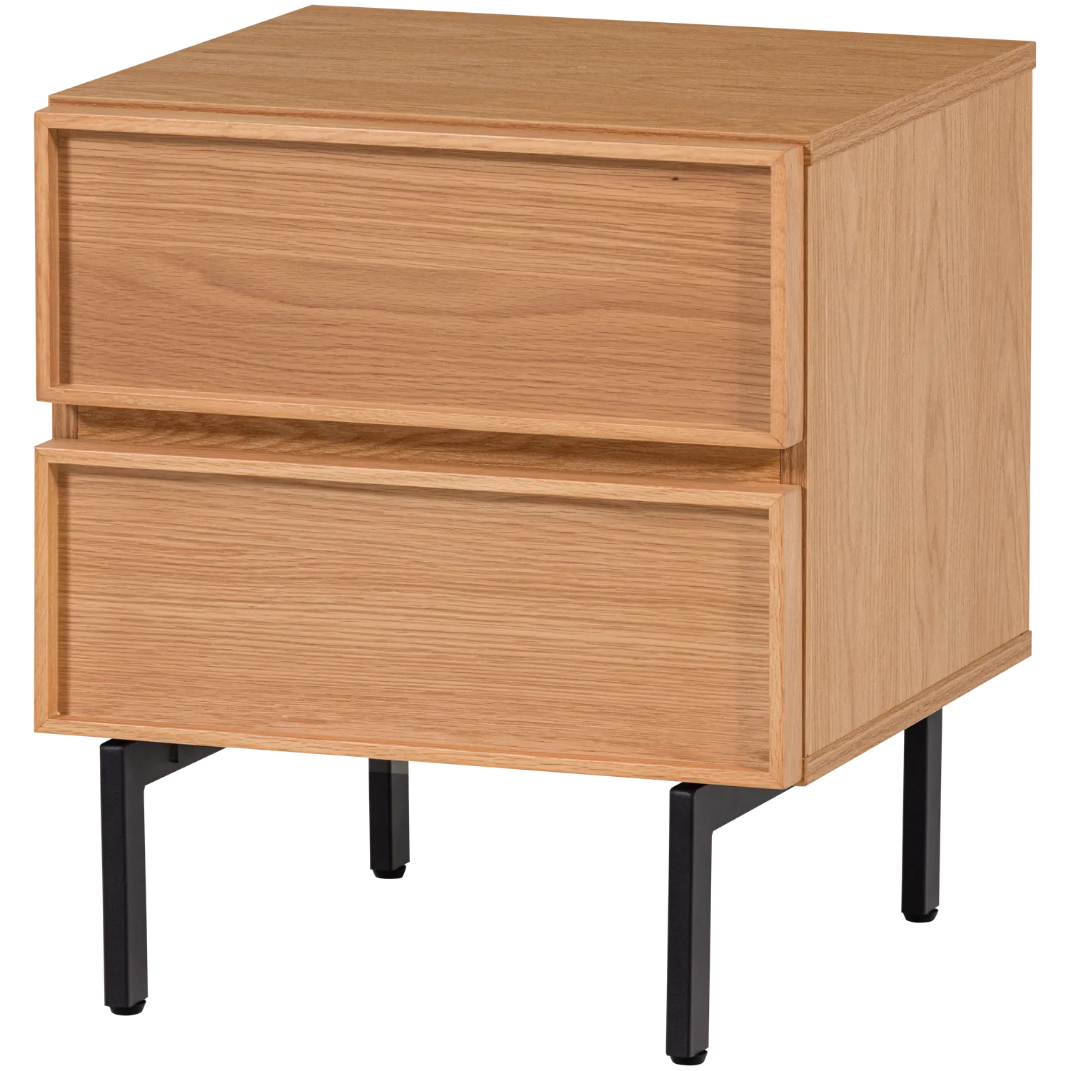 Woood Tours Nachtkastje 2 Lades Melamine MDF Naturel - KwaliteitWonen.nl