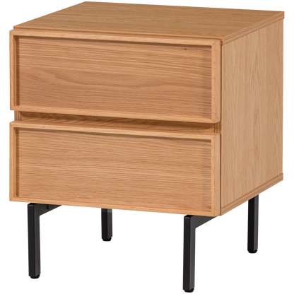 Woood Tours Nachtkastje 2 Lades Melamine MDF Naturel - KwaliteitWonen.nl