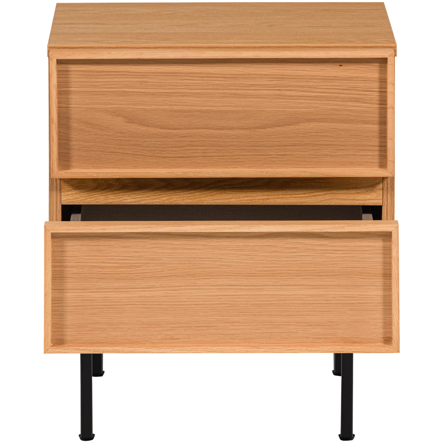 Woood Tours Nachtkastje 2 Lades Melamine MDF Naturel - KwaliteitWonen.nl