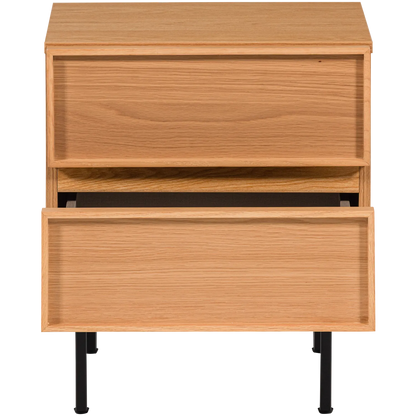 Woood Tours Nachtkastje 2 Lades Melamine MDF Naturel - KwaliteitWonen.nl