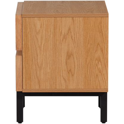 Woood Tours Nachtkastje 2 Lades Melamine MDF Naturel - KwaliteitWonen.nl