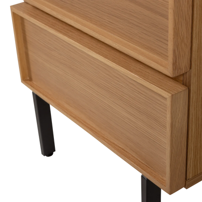 Woood Tours Nachtkastje 2 Lades Melamine MDF Naturel - KwaliteitWonen.nl