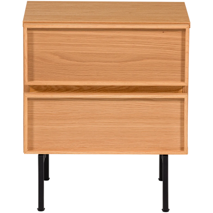 Woood Tours Nachtkastje 2 Lades Melamine MDF Naturel - KwaliteitWonen.nl