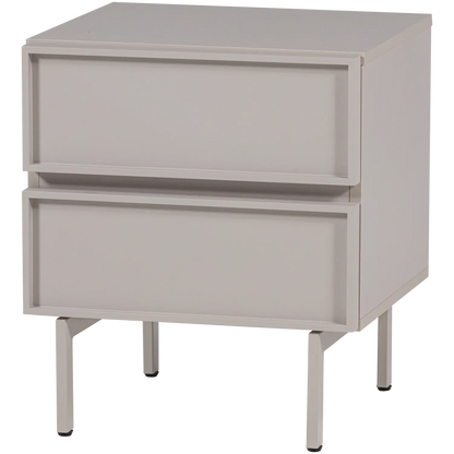 Woood Tours Nachtkastje 2 Lades Melamine MDF Zand - KwaliteitWonen.nl