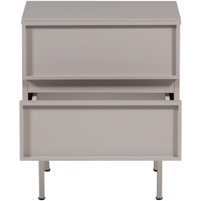 Woood Tours Nachtkastje 2 Lades Melamine MDF Zand - KwaliteitWonen.nl