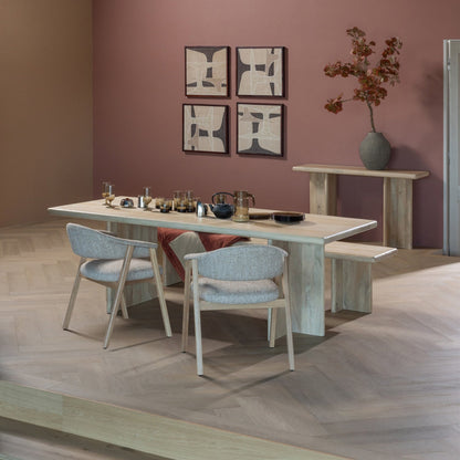 Woood Tunar Eetkamerstoel Met Armleuning Hout Naturel [Fsc] - KwaliteitWonen.nl