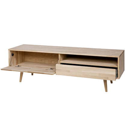 Woood Tygo Tv Meubel 150cm Eiken Retro Poten [Fsc] - KwaliteitWonen.nl