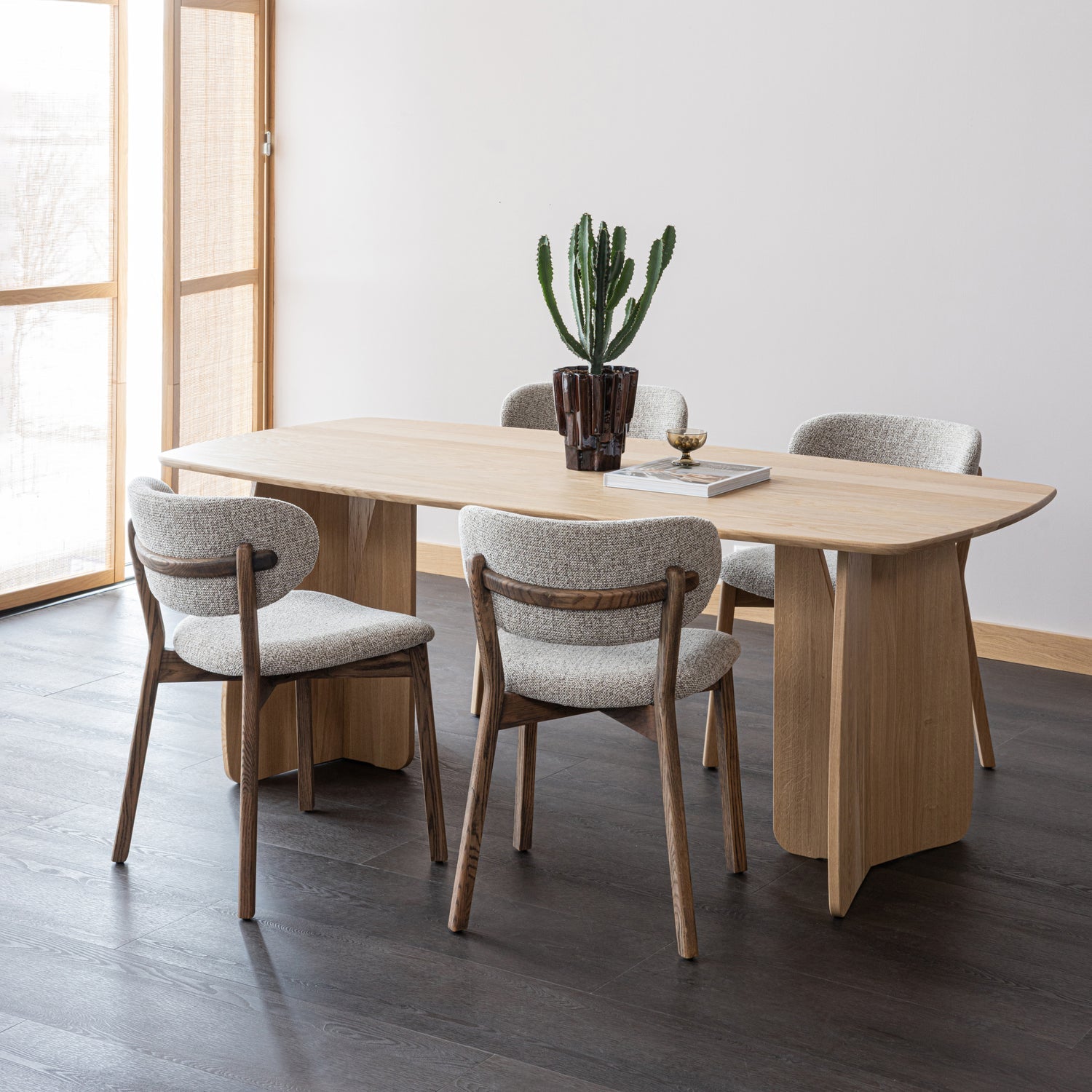Woood Udar Eetkamerstoel Naturel Met Houten Frame Bruin - KwaliteitWonen.nl