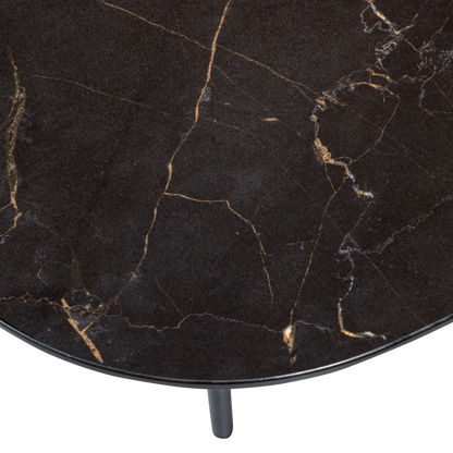 Woood Vajen Salontafel Met Zwart Marmeren Look Blad 70x70cm - KwaliteitWonen.nl