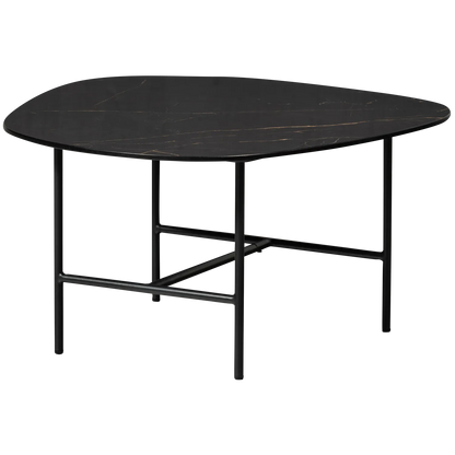 Woood Vajen Salontafel Met Zwart Marmeren Look Blad 70x70cm - KwaliteitWonen.nl