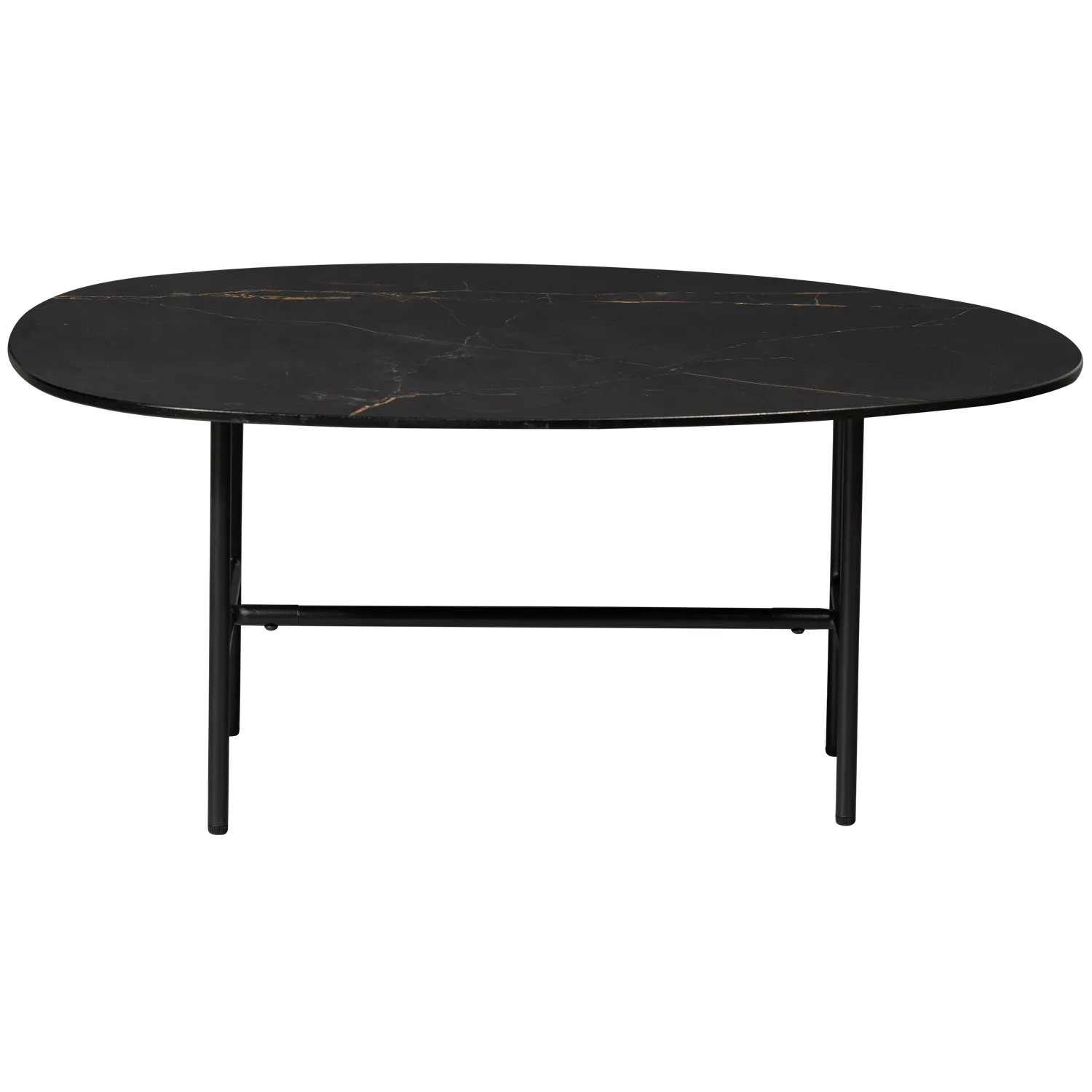 Woood Vajen Salontafel Met Zwart Marmeren Look Blad 80x60cm - KwaliteitWonen.nl