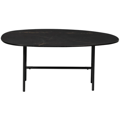 Woood Vajen Salontafel Met Zwart Marmeren Look Blad 80x60cm - KwaliteitWonen.nl