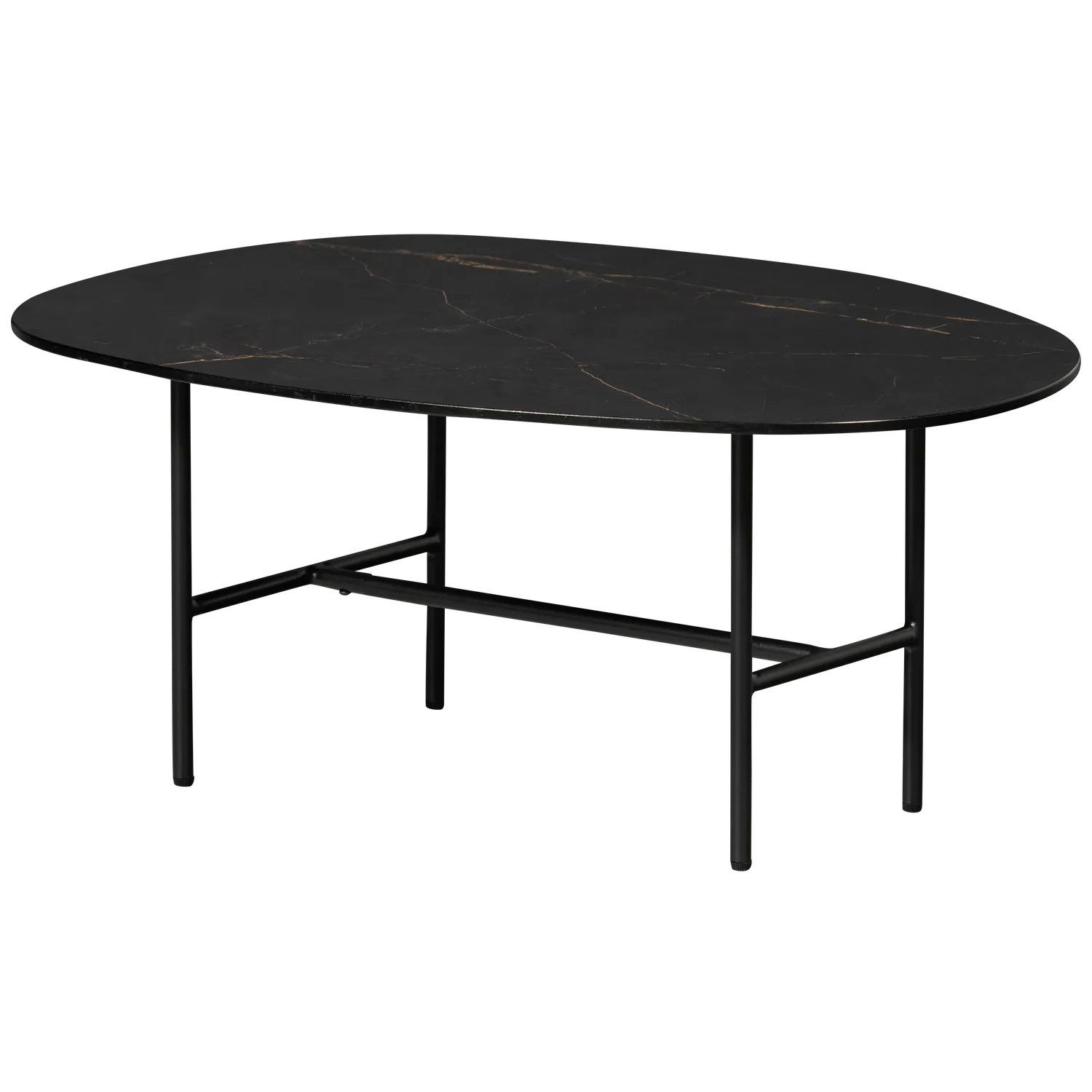 Woood Vajen Salontafel Met Zwart Marmeren Look Blad 80x60cm - KwaliteitWonen.nl