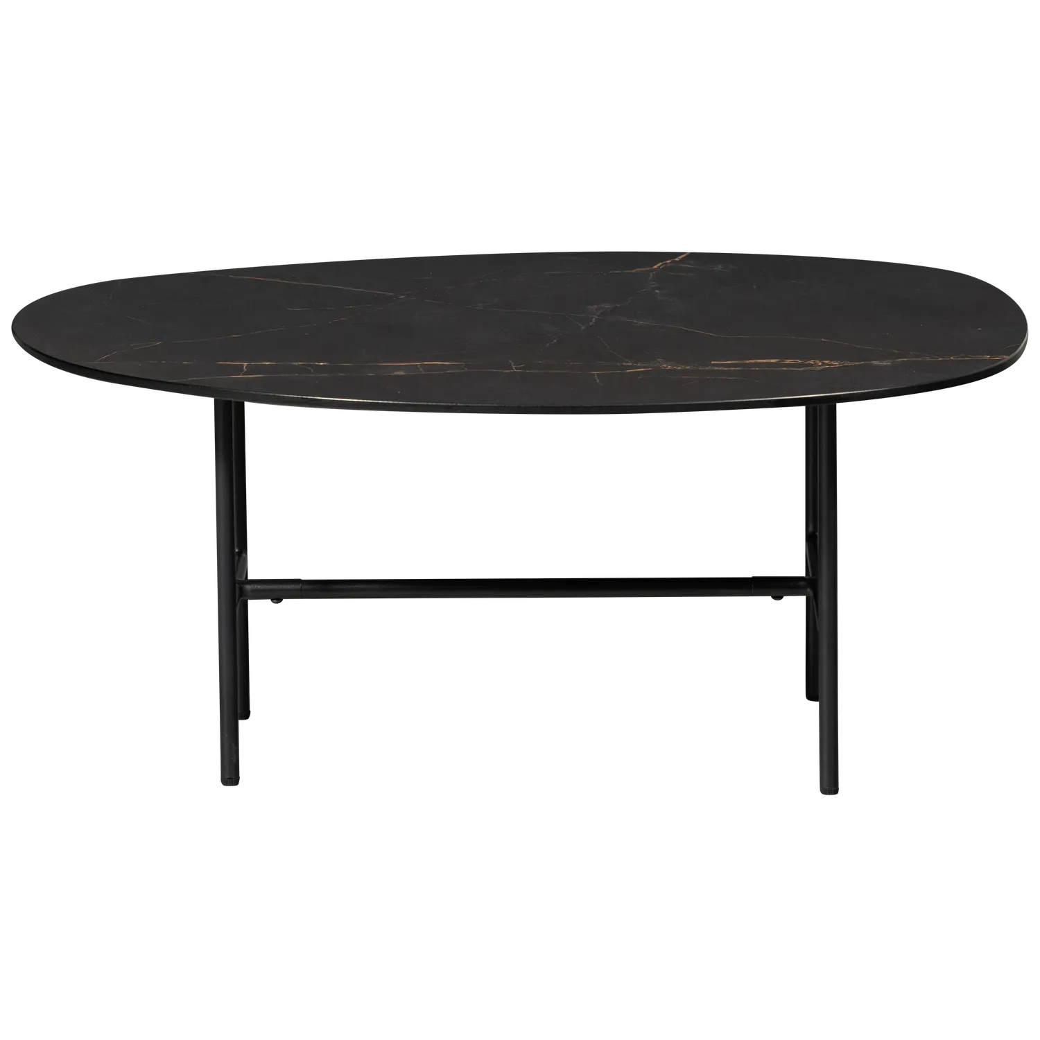 Woood Vajen Salontafel Met Zwart Marmeren Look Blad 80x60cm - KwaliteitWonen.nl