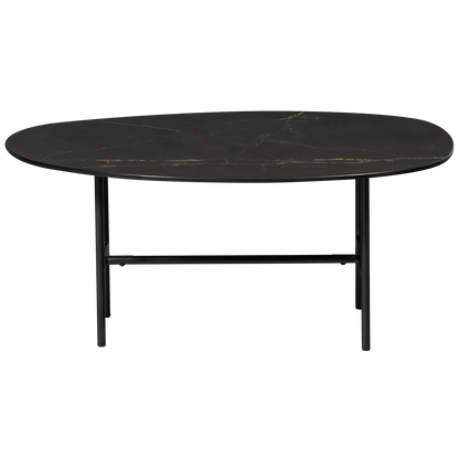 Woood Vajen Salontafel Met Zwart Marmeren Look Blad 80x60cm - KwaliteitWonen.nl